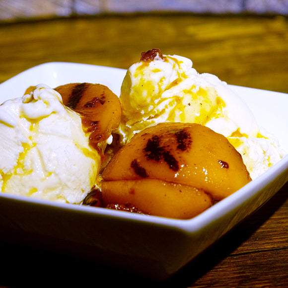Grilled Nectarines with Ice Cream & Apricot Grappa Liqueur