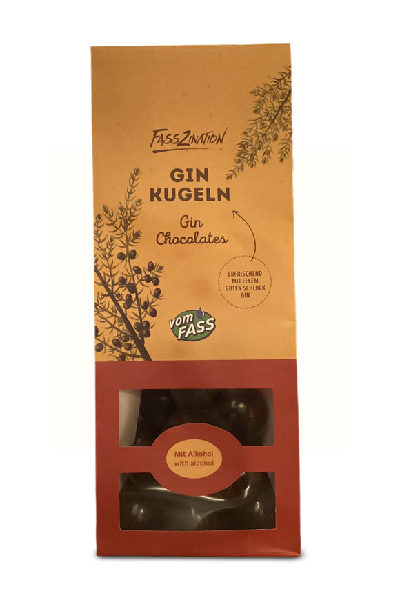 Packaged Gin Chocolates on a white background